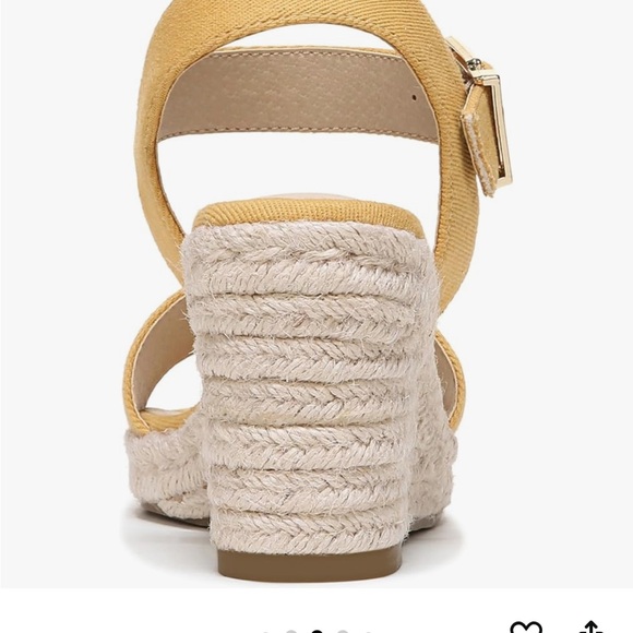 Life Stride Yellow and Cream Wedge Sandals with Espadrille Heel - Picture 13 of 15